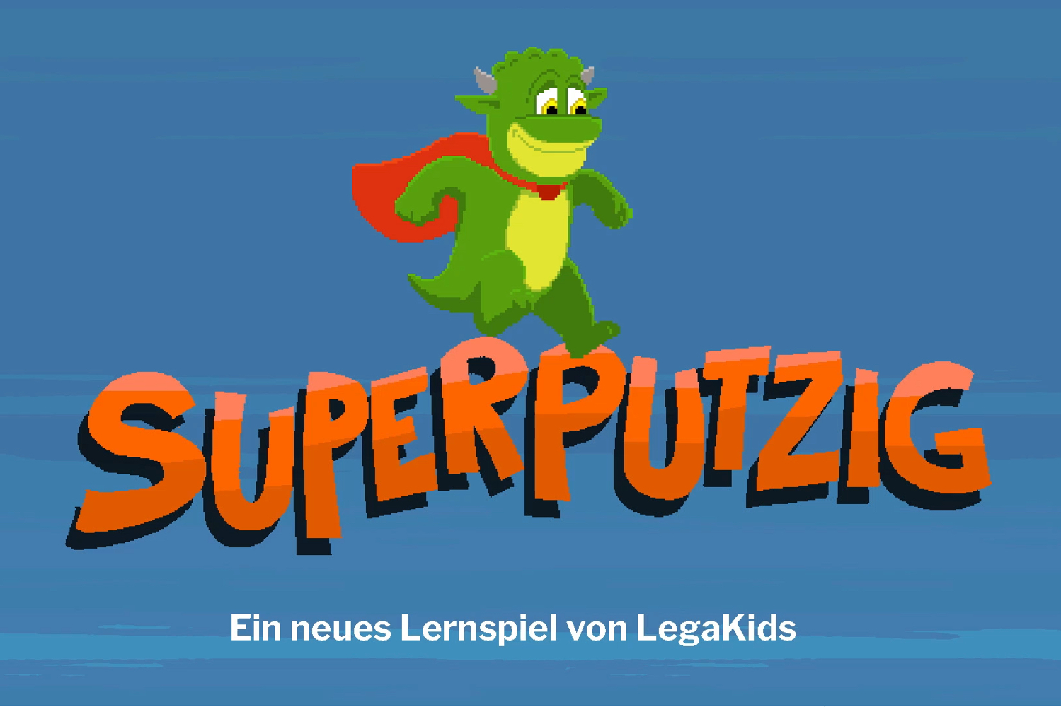 Startbildschirm des Superputzig Spiels